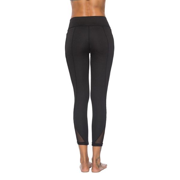 

women's leggings side lace leggins mujer high waist pocket solid color workout women clothes jeggings pants female bb5v, Black