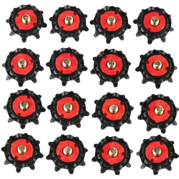 Golftraining hilft 16pcs Outdoor -Schuhspikes Schrauben Teile weicher Gummi für Sportschuhe (rot/schwarz)