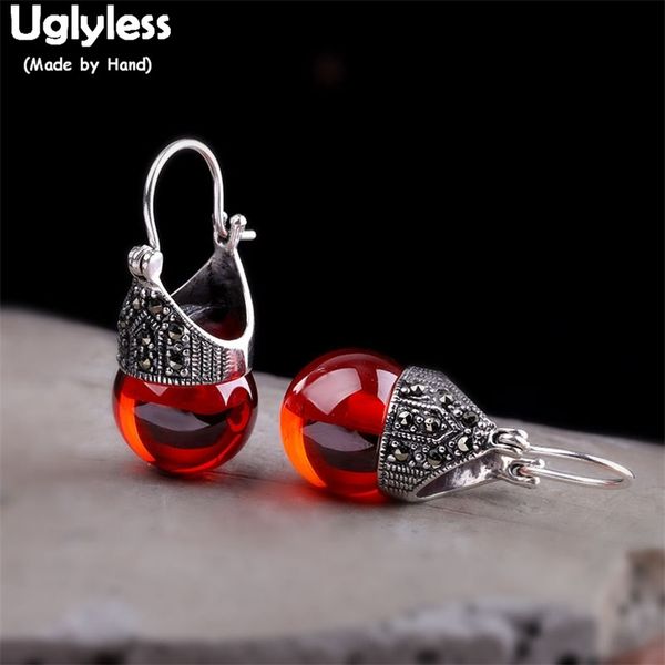 

uglyless sale candy colors chalcedony balls dangle earrings for women thai silver 925 brincos jewelry e1514 210625, Golden;silver