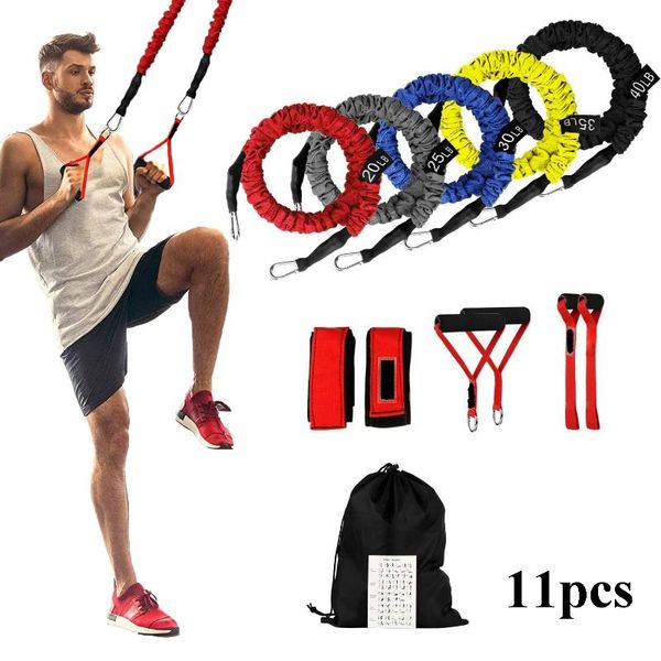 

resistance bands 150 lbs 11 pcs set fitness gym equipment exercise pull rope elastic training