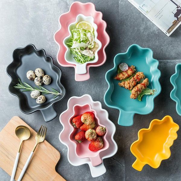 

creative ceramics christmas tree bowl nuts candy snack plates child breakfast dishes fruit salad porcelain kitchen supplies bowls