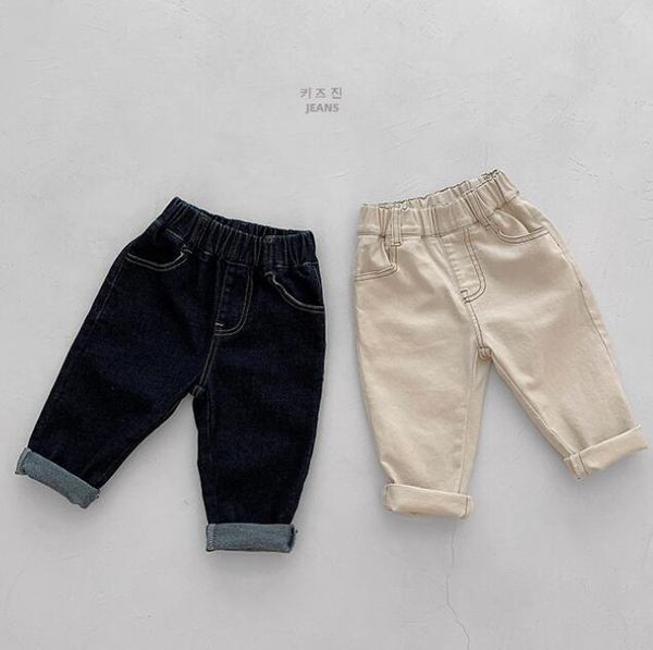 

jeans 2021 arrival girls boys denim long pants autumn fashion kids jean 1-7 years ws921, Blue