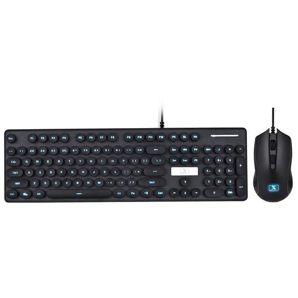 

retro wired gaming keyboard and mouse kit round keycap steampunk multimedia button 1600dpi for pc lapkeyboards