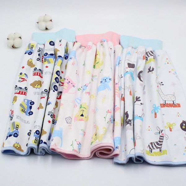 

waterproof cartoon pattern high waist urination skirt cotton baby diaper non-slip 1pcs infant supplies breathable cloth diapers