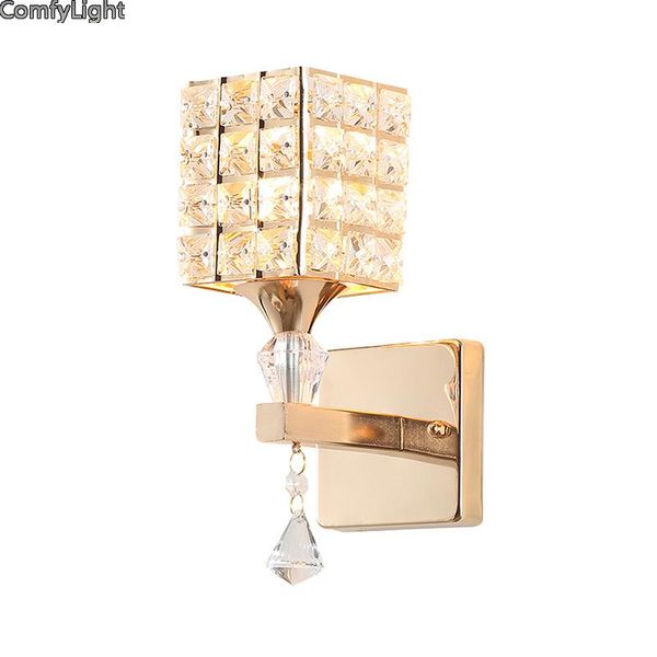 

wall lamps lamp gold indoor modern light loft sconce nordic crystal led home decor living bedroom bedside horn fixture