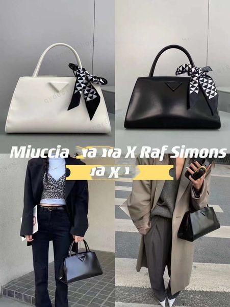 

women's designer miuccia smooth leather triangle handbag size 33x18x13cm