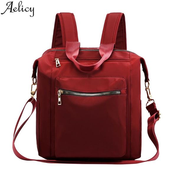 

outdoor bags aelicy women backpacks leather female travel shoulder bag ladies multi-function casual nylon cloth waterproof large capacity