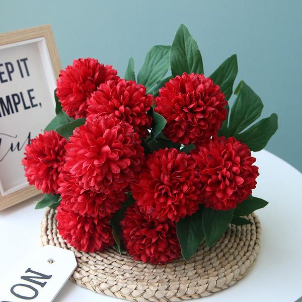 

decorative flowers & wreaths real touch rose silk penoy artificial floral bouquet fake wedding table decor home decoration