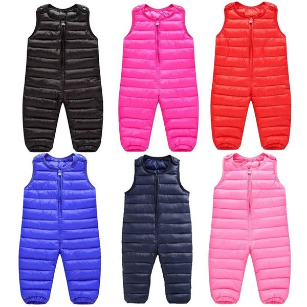 

jumpsuits boys down overalls children clothing baby outside jumpsuit winter girls romper kids thick warm windproof clothes, Blue