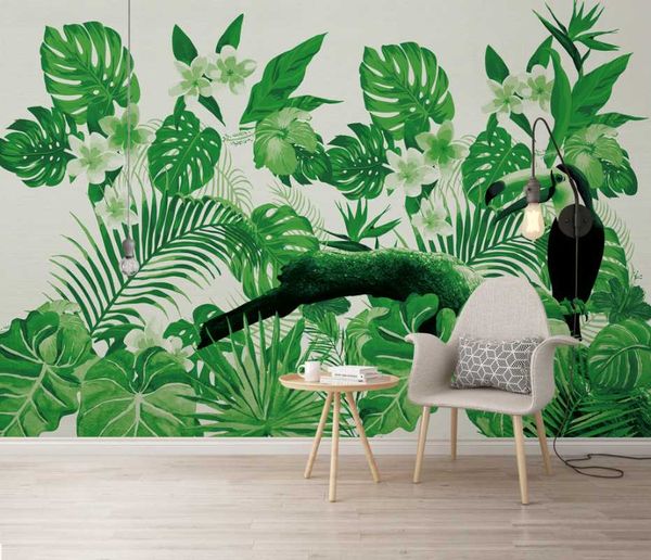 

wallpapers custom wallpaper tropical plants parrot background bedroom decoration mural 3d wall for