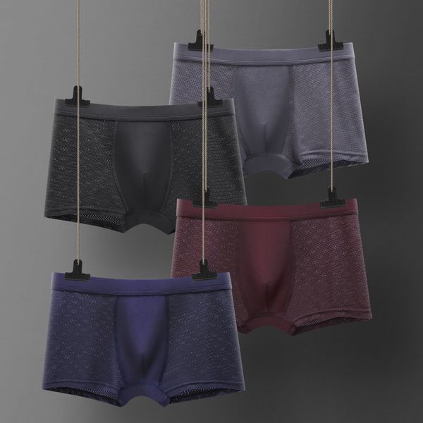 

men's underwear mesh u convex breathable modal boxers summer men's, Black;white