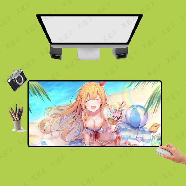 

mouse pads & wrist rests xgz lovely anime girl office mice gamer gaming keyboard mat computer tablet large lock edge washable pad xxl