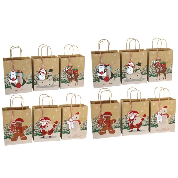 

gift wrap 24pcs christmas tote paper bags cartoon pattern packaging pouches