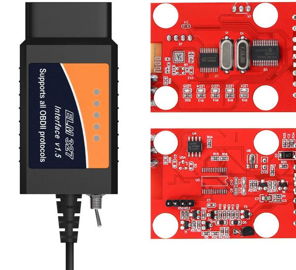 ELM327 V1.5 USB 25K80 FT232RL с коммутатором кисти скрытый автомобиль диагностический тестер автомобильный детектор неисправностей для кабеля FORD FOCCCUS