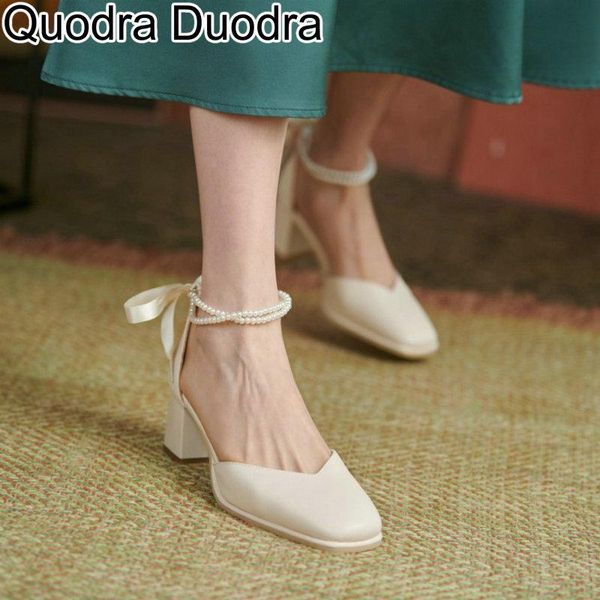 

sandals summer autumn women shoes cover square toe chunky thick high heels lady elegant fashion pumps plus size 33-43, Black