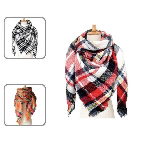 

scarves winter shawls skin-friendly trendy widely applied women splicing scarf warm for gift, Blue;gray