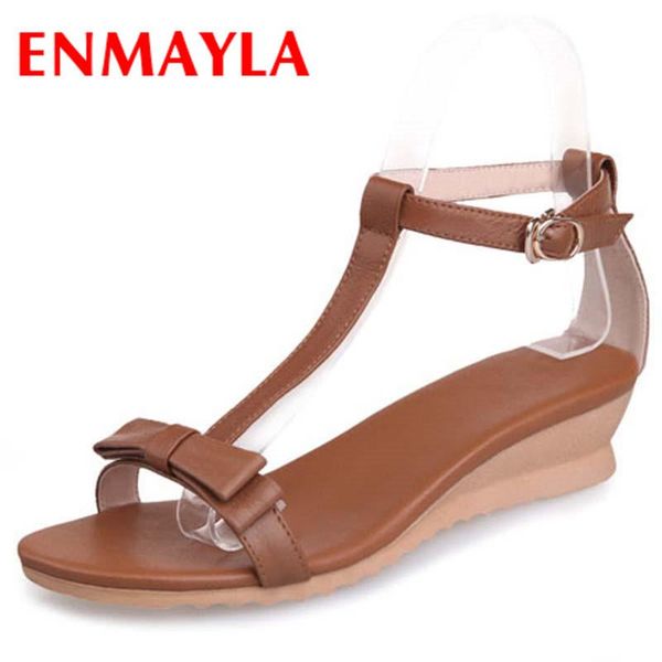 

t-strap wedges bohemian sandals bow platform shoes women's fashion women summer, Black