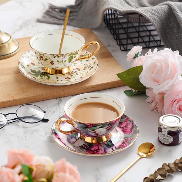 

cups & saucers european bone china coffee cup luxury traditional porcelain creative afternoon tea taza home drinkware da60byd