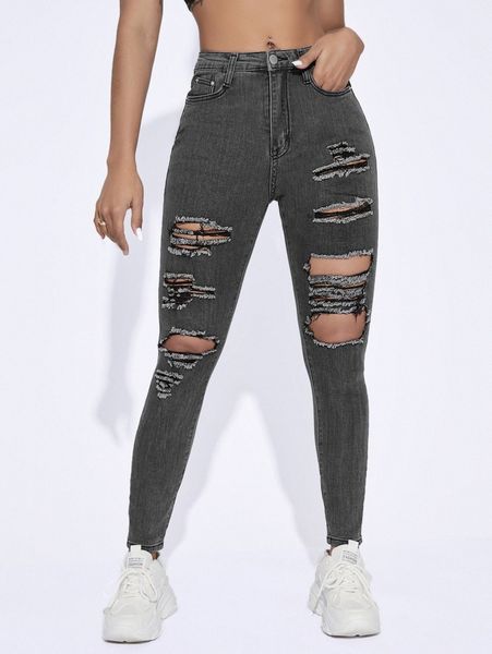 

ripped skinny jeans g56b#, Blue