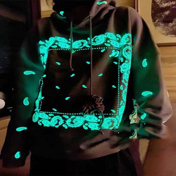 

men's hoodies & sweatshirts green reflective cashew flowers we11done dark gray streetwear sweatshirt men women hooded, Black