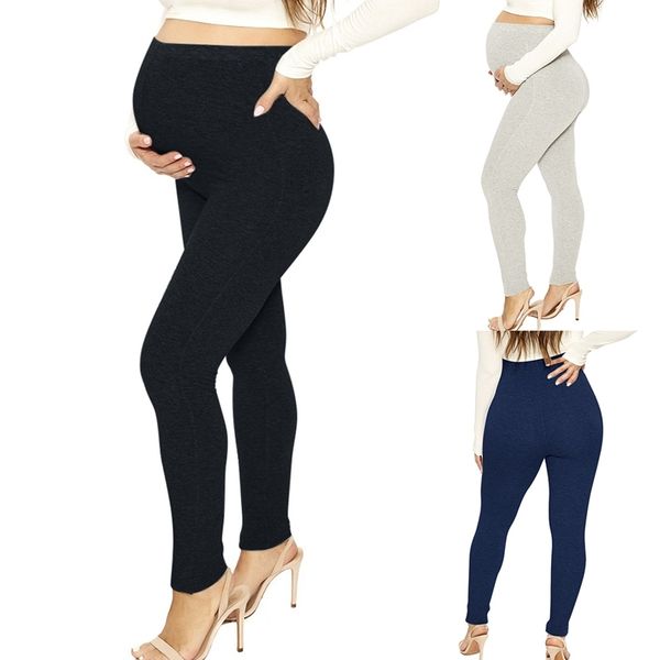 

women fitness high waist seamless leggins elastic maternity pants belly support pregnancy leggings, Black;white