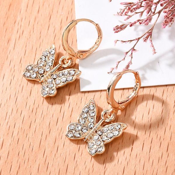 

dangle & chandelier color copper butterfly stud earrings women's fashion animal sweet colorful girls jewelry 2021, Silver