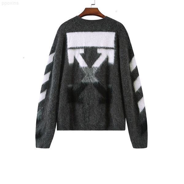 

owners & off new grey white arr style mohair sweater men's and women's same loose parent-child children's fashion, White;black