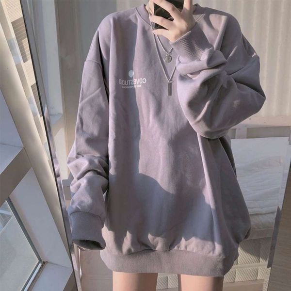 

women's hoodies & sweatshirts hoodie waitmore hoodless sweater spring and autumn thin loose korean ins chic coat z7p5, Black