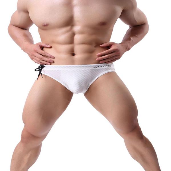 

low waist swimsuit swimwear men triangle solid men's swimming trunks underwear briefs string short swimsuits brave person one-piece sui