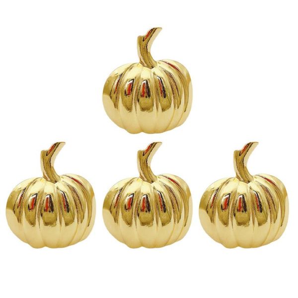 

napkin rings 4pcs pumpkin modeling holder buckle for home golden