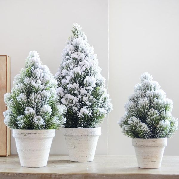 

christmas decorations artificial tree decoration household small potted mini ornaments fake plant wreath year gifts