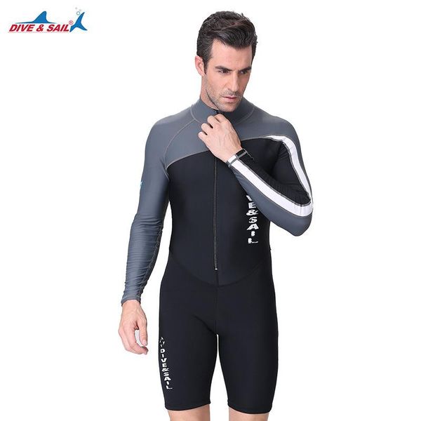 Costumi da bagno Divesail 1.5mm Uomo Donna Muta in neoprene monopezzo Manica lunga / corta Tronco Mute umide per tuta da nuoto Surf Rash Guards