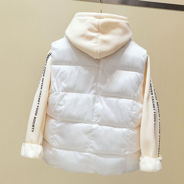 

vests autumn and winter korean ribbon loose thickened short shoulder warm down et cotton vt, Black;white