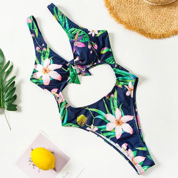 

one-piece suits 2021 one piece swimsuit flower print women swimwear backless bodysuit swimsuits bathing summer beachwear