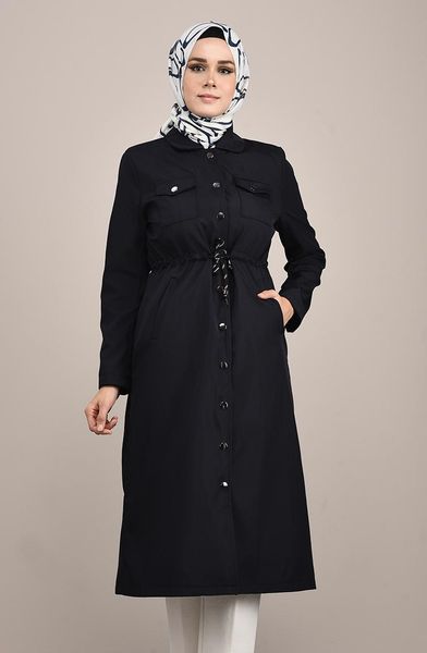 

ethnic clothing minahill navy blue trench coats models 0035-02, Red
