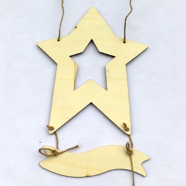 

party decoration hanging wood ornament 4th of july patriotic independence day star shape wooden plaque