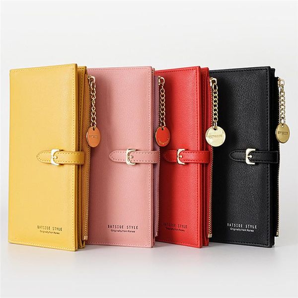 

wallets women long wallet fashion pu leather card holder female purse zipper for, Red;black