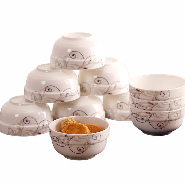 

bowls ceramic bowl jingdezhen household 4.5-inch rice noodle dinner soup set tableware salad