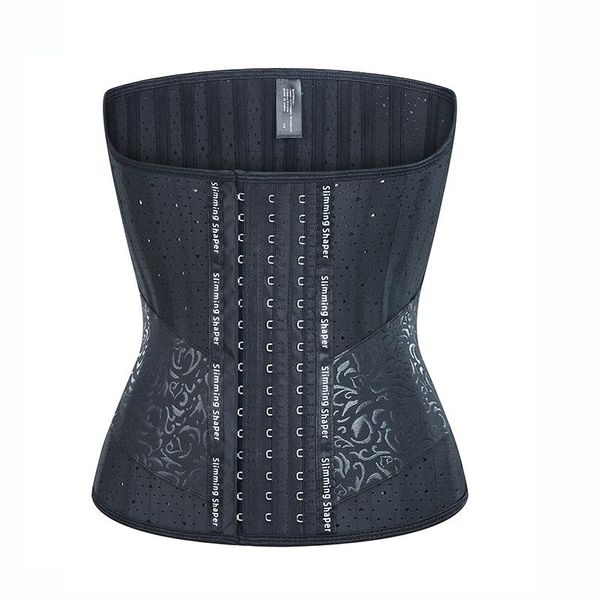 

women's shapers lates waist trainer for women sport fitness 25 steel bones slimming control waistband hollow out breathable tummy body, Black;white