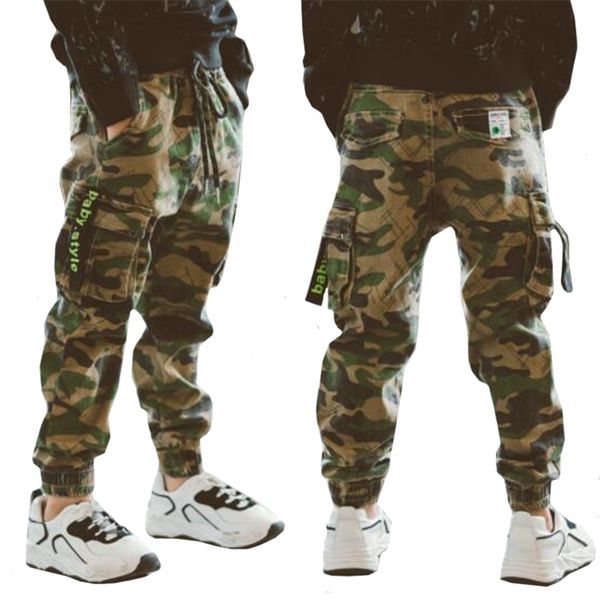 

kids casual camouflage clothes spring autumn fashion cotton children boys trousers overalls pants teen 210417, Blue
