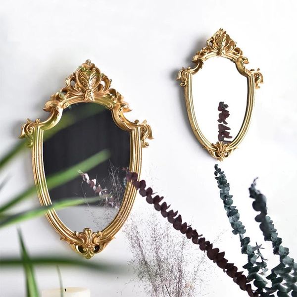 

mirrors exquisite makeup mirror hanging vintage bathroom gifts for woman lady old golden embossed hollow