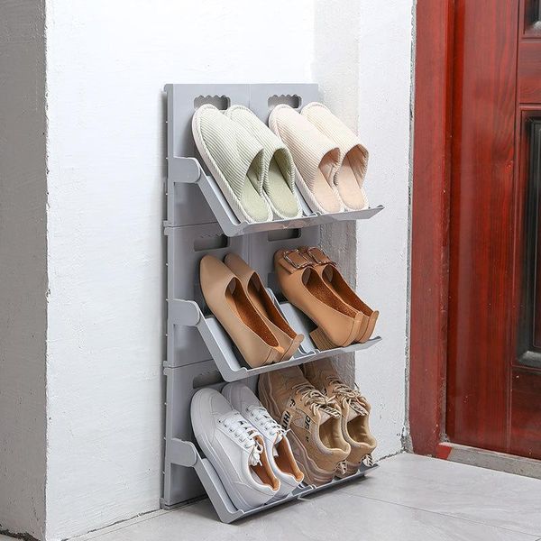 

clothing & wardrobe storage 1/2pcs vertical stackable shoes rack foldable space-saving shoe stand shelf organizer ef