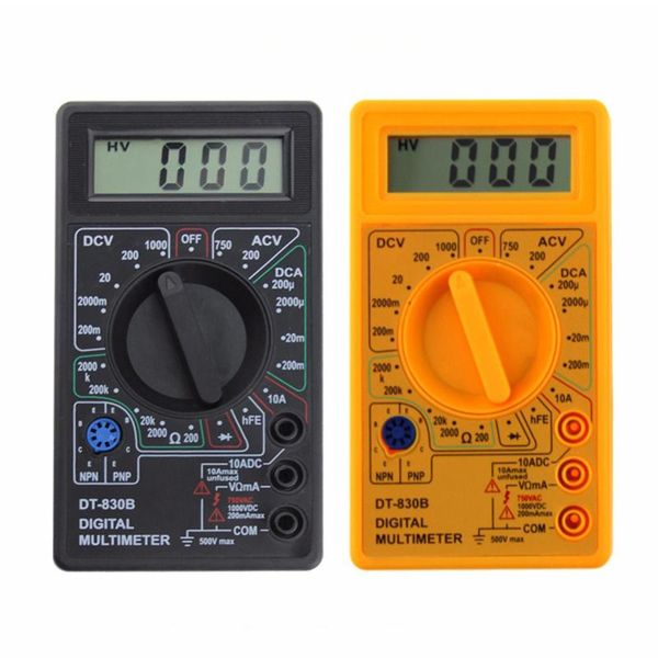 Multimetreler DT-830B LCD Dijital Multimetre AC DC Voltmetre Ohmmeter Ampermeter El Test Cihazı 2 PCS Test Kurşunları