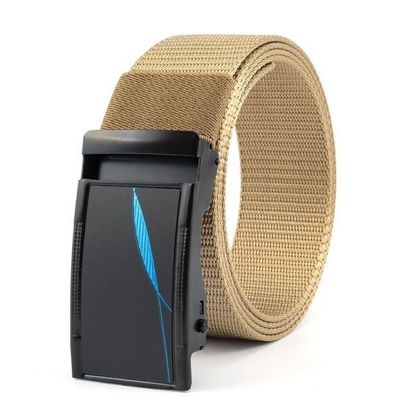 

belts designer mens metal slide buckle nylon quick drying outdoor cowboy jeans accessories 3.8cm leisure waist strap cinto, Black;brown