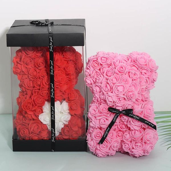 

decorative flowers & wreaths valentine's plush rose teddy bear christmas wedding present for girlfriend birthday gift box child toy flo
