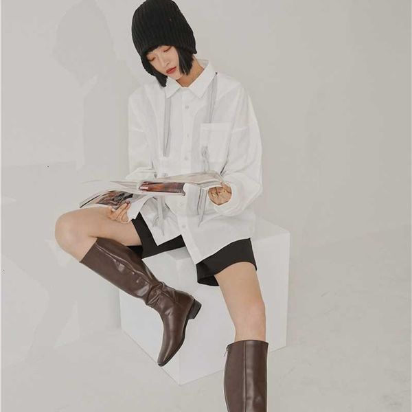

women's two piece pants white braided strap designer shirt for women long sleeve button up collar loose autumn fashion c 4zc3