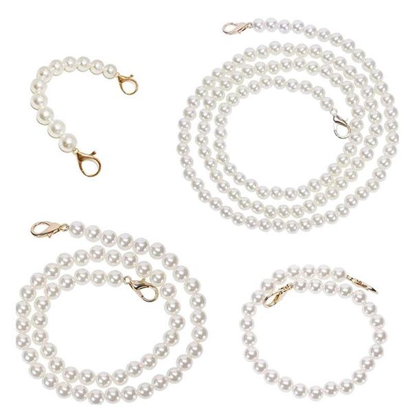 

chains 4pcs pearl bag chain strap decorative replacement diy accessory, Silver