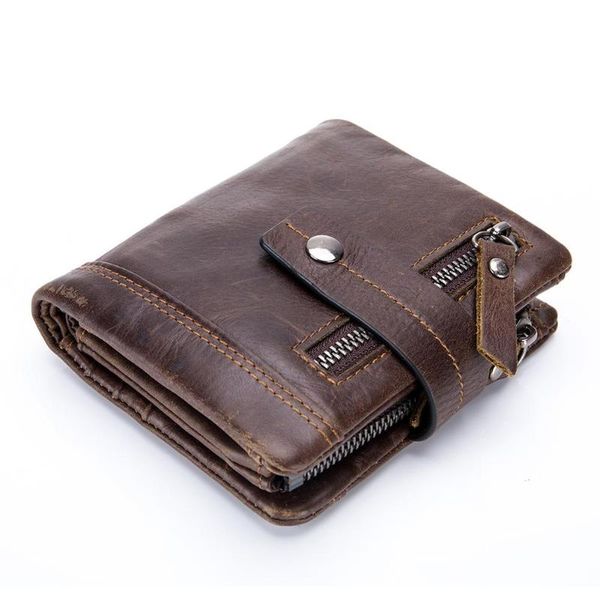 

wallets bullcaptain 2021 id holder wallet men women vintage pu leather bank cardholder case zipper card key, Red;black