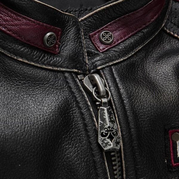 

men's leather & faux 2021 vintage black american motorcycle style genuine jacket men large size 3xl real natural cowhide spring biker c