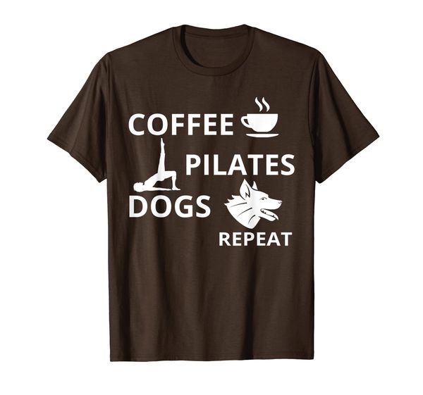 

Coffee Pilates Dogs Repeat T-Shirt, Mainly pictures
